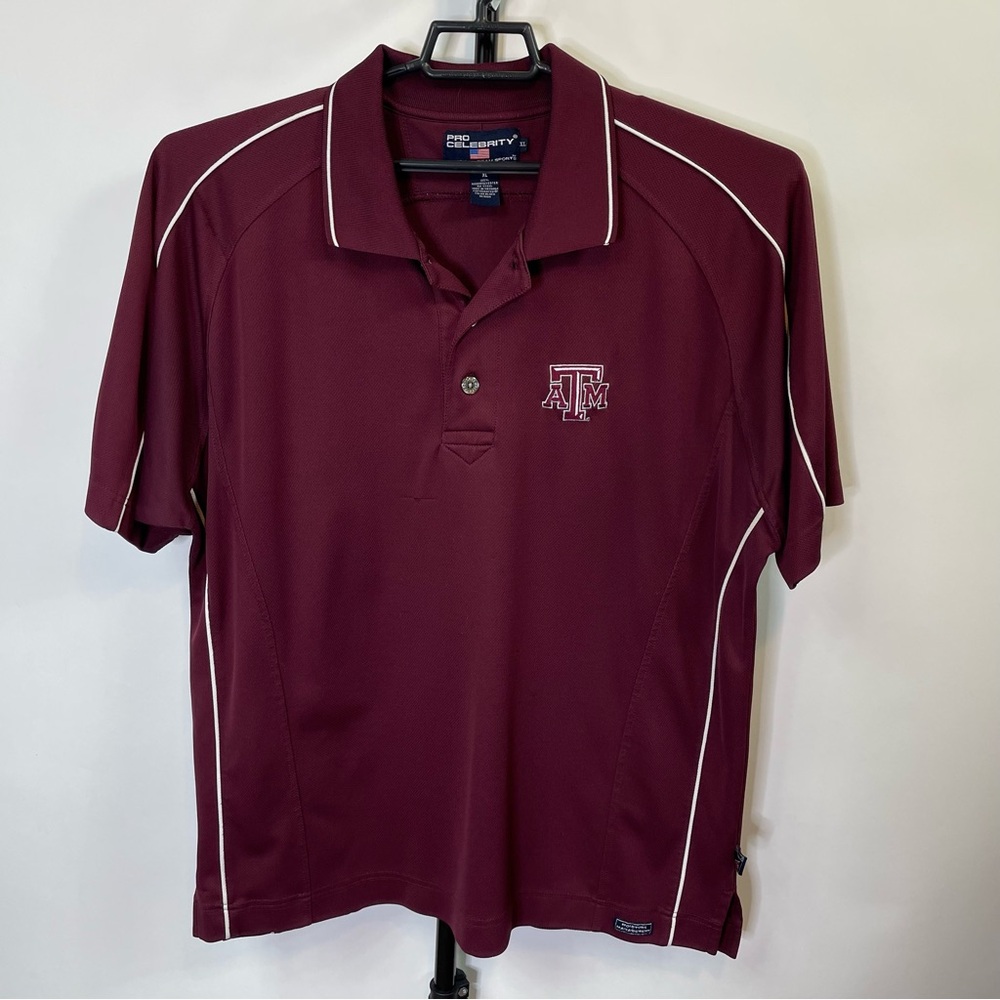 Pro Celebrity Texas A&M Maroon Polo Shirt Size XL Men’s